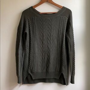 Nordstrom BP Cable Knit Pullover Forest Green